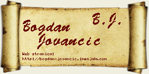 Bogdan Jovančić vizit kartica
